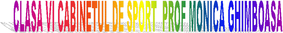 CLASA VI CABINETUL DE SPORT  PROF MONICA GHIMBOASA 