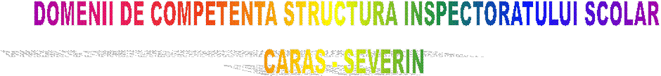 DOMENII DE COMPETENTA STRUCTURA INSPECTORATULUI SCOLAR
CARAS - SEVERIN 