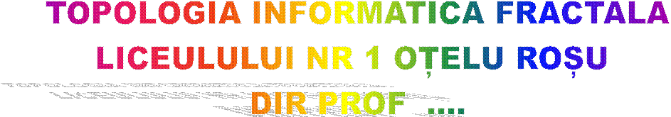 TOPOLOGIA INFORMATICA FRACTALA
LICEULULUI NR 1 OȚELU ROȘU 
DIR PROF  ....