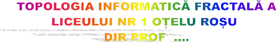 TOPOLOGIA INFORMATICĂ FRACTALĂ A
LICEULUI NR 1 OȚELU ROȘU
DIR PROF ....