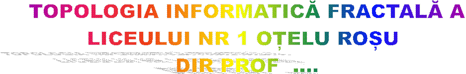 TOPOLOGIA INFORMATICĂ FRACTALĂ A
LICEULUI NR 1 OȚELU ROȘU
DIR PROF ....