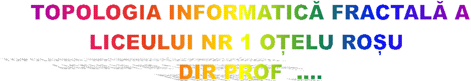 TOPOLOGIA INFORMATICĂ FRACTALĂ A
LICEULUI NR 1 OȚELU ROȘU
DIR PROF ....