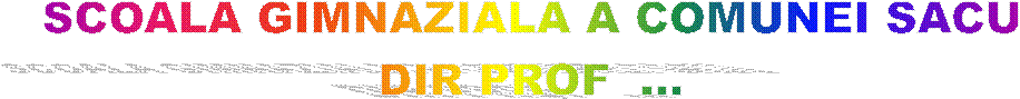 SCOALA GIMNAZIALA A COMUNEI SACU
DIR PROF  ...