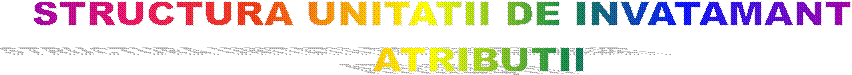 STRUCTURA UNITATII DE INVATAMANT
        ATRIBUTII  