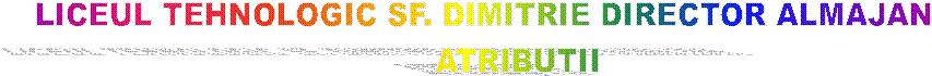 LICEUL TEHNOLOGIC SF. DIMITRIE DIRECTOR ALMAJAN
        ATRIBUTII 