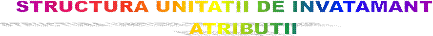 STRUCTURA UNITATII DE INVATAMANT
        ATRIBUTII  